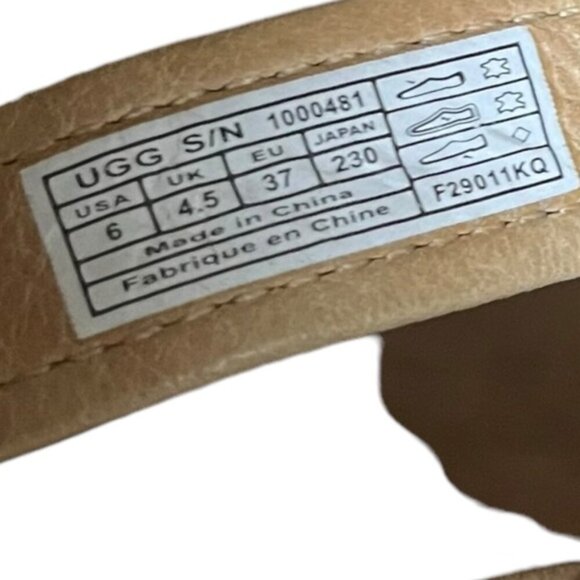 UGG Isabella Wedge Sandals Size 6 Brown Leather Strappy - Picture 14 of 14